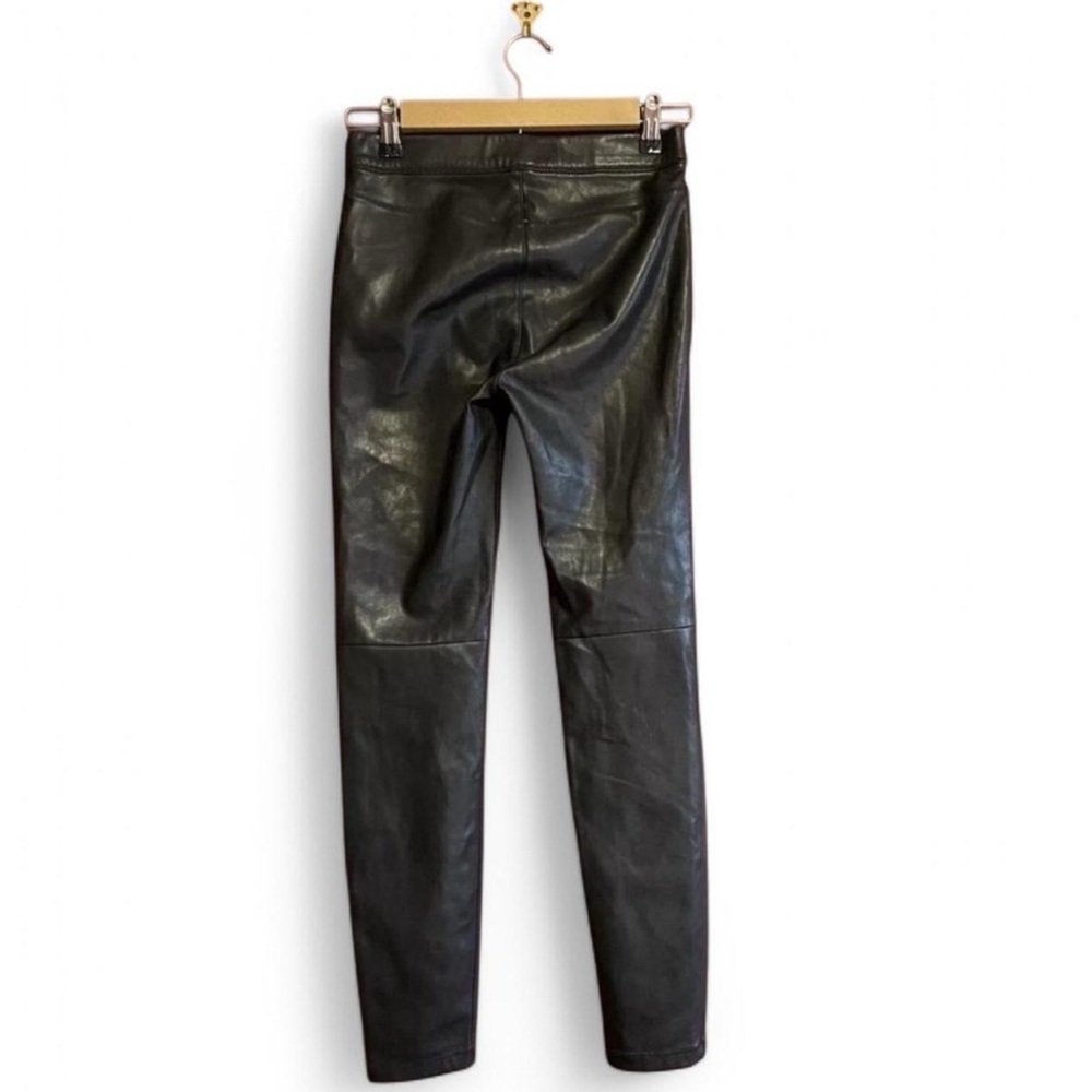 Free People Never Let Go Leggings Sz 24 Faux Leather Black High Rise Stretch - Picture 2 of 4